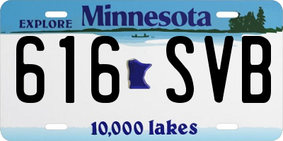 MN license plate 616SVB