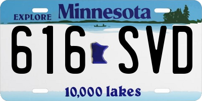 MN license plate 616SVD