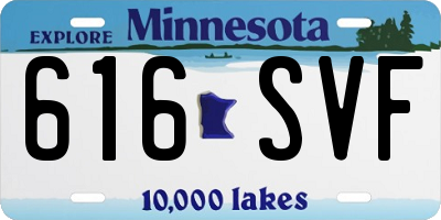MN license plate 616SVF