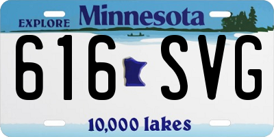 MN license plate 616SVG