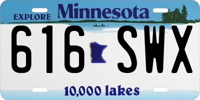 MN license plate 616SWX