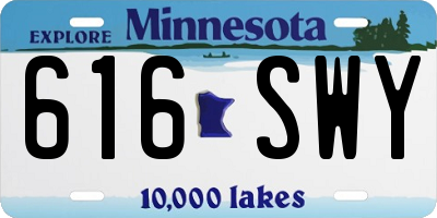 MN license plate 616SWY