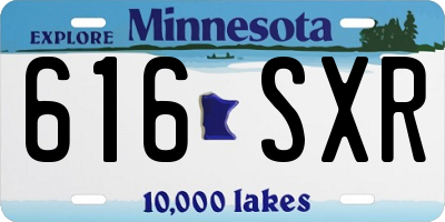 MN license plate 616SXR