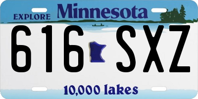 MN license plate 616SXZ