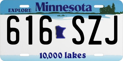 MN license plate 616SZJ