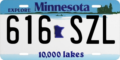 MN license plate 616SZL
