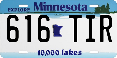 MN license plate 616TIR