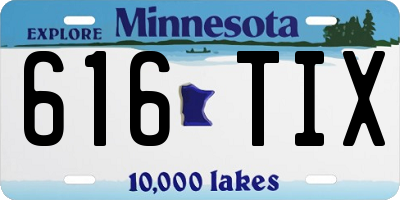 MN license plate 616TIX