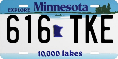 MN license plate 616TKE