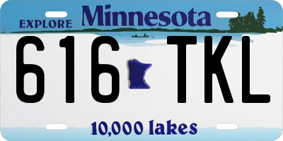 MN license plate 616TKL