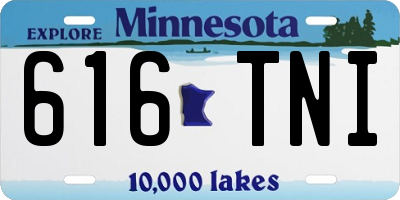 MN license plate 616TNI