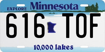 MN license plate 616TOF