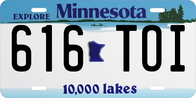 MN license plate 616TOI