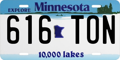 MN license plate 616TON