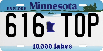 MN license plate 616TOP
