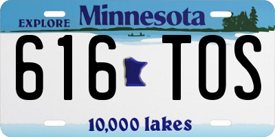 MN license plate 616TOS