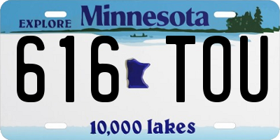 MN license plate 616TOU
