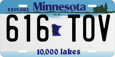 MN license plate 616TOV