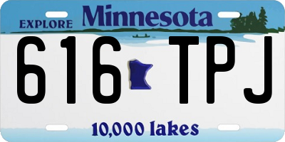 MN license plate 616TPJ