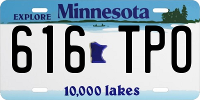MN license plate 616TPO