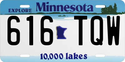 MN license plate 616TQW