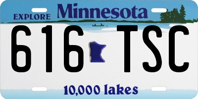 MN license plate 616TSC