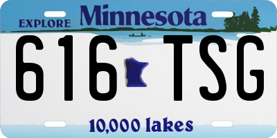 MN license plate 616TSG