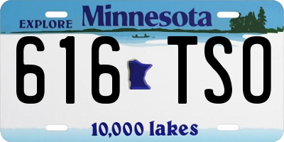 MN license plate 616TSO