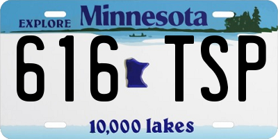 MN license plate 616TSP