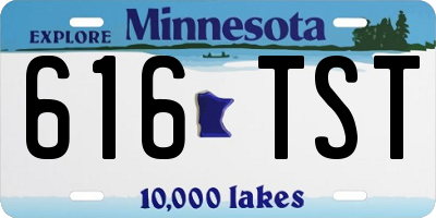 MN license plate 616TST