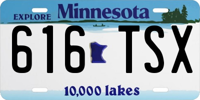 MN license plate 616TSX