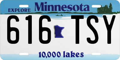 MN license plate 616TSY