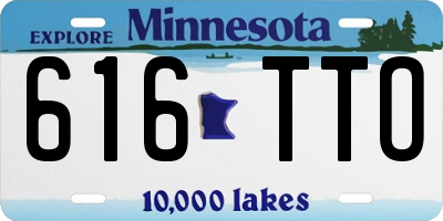 MN license plate 616TTO