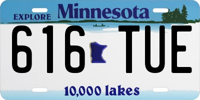 MN license plate 616TUE