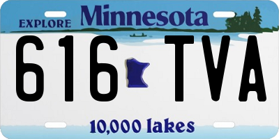 MN license plate 616TVA