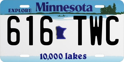 MN license plate 616TWC