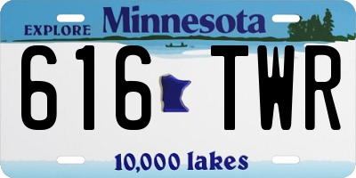 MN license plate 616TWR