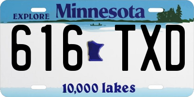 MN license plate 616TXD