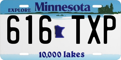 MN license plate 616TXP