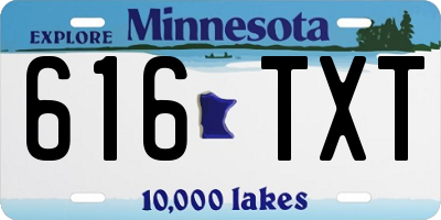 MN license plate 616TXT