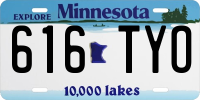MN license plate 616TYO