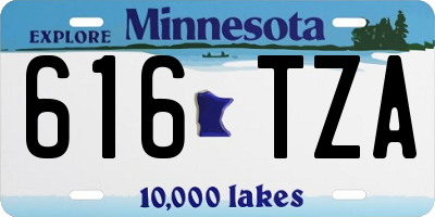 MN license plate 616TZA