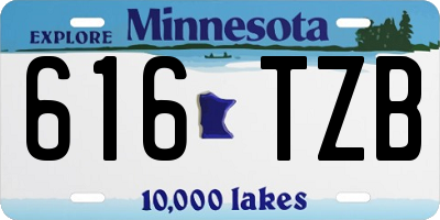 MN license plate 616TZB
