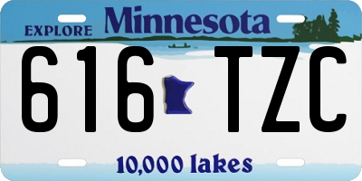 MN license plate 616TZC