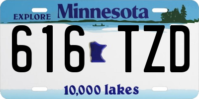 MN license plate 616TZD