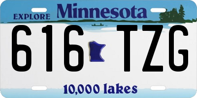 MN license plate 616TZG
