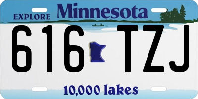 MN license plate 616TZJ