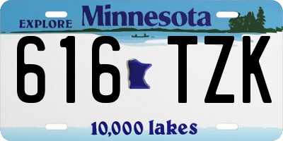 MN license plate 616TZK