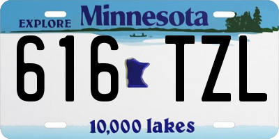 MN license plate 616TZL