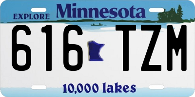 MN license plate 616TZM